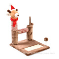 Christmas Series Elk Shape Plush Cat Scratching Tree